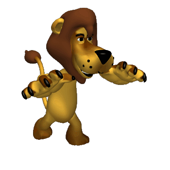 Gif animé lion marche
